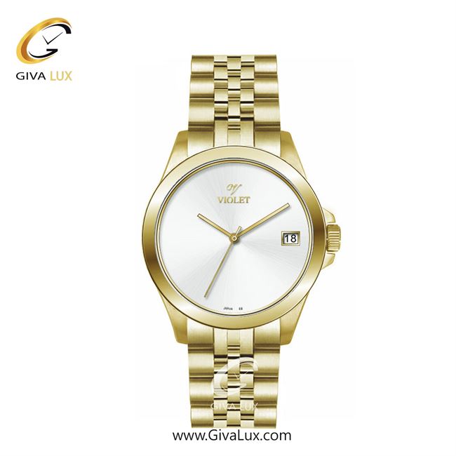 ساعت مچی اورجینال زنانه ویولت VIOLET طلایی | طلایی| نقره ای| کد رفرنس 0589/2 سایز متوسط